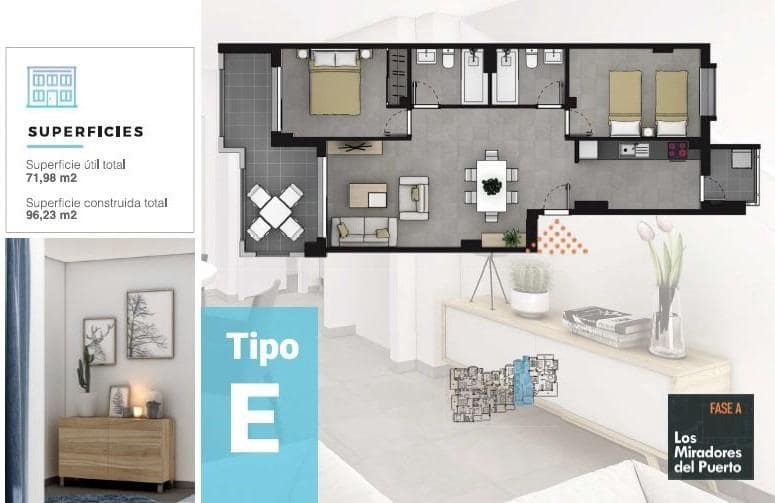 2 quarto Apartamento para venda em La Manga del Mar Menor com garagem - 225 178 € (Ref: 9470591)