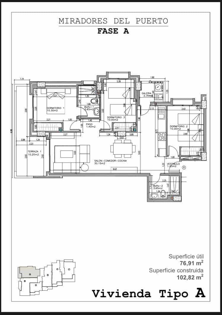 3 quarto Apartamento para venda em La Manga del Mar Menor com garagem - 240 052 € (Ref: 9470592)