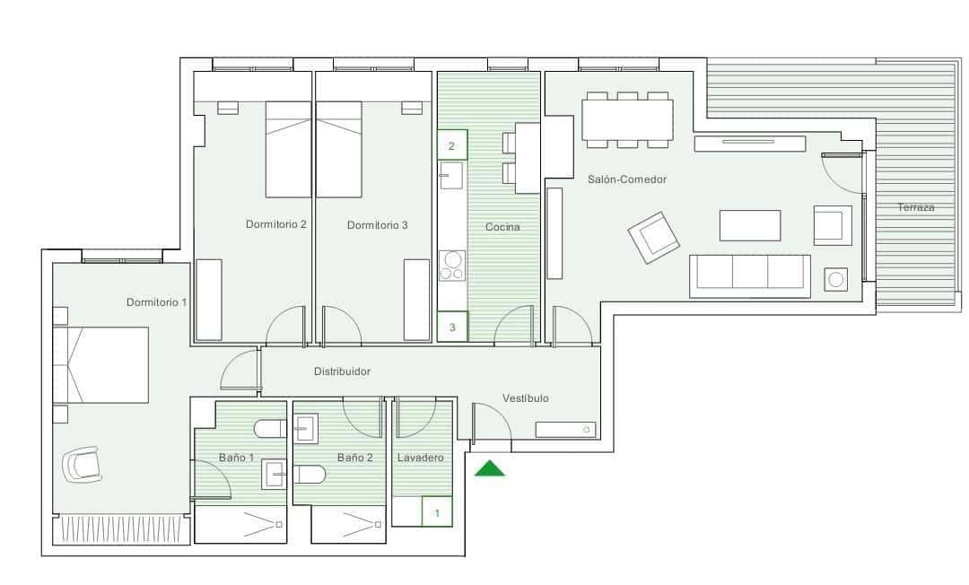 3 sovrum Lägenhet att hyra i Las Palmas de Gran Canaria med pool - 2 200 € (Ref: 9677619)