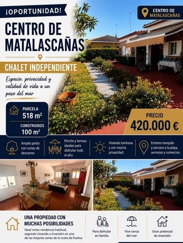 3 sovrum Villa till salu i Matalascañas, Almonte - 420 000 € (Ref: 9908158)