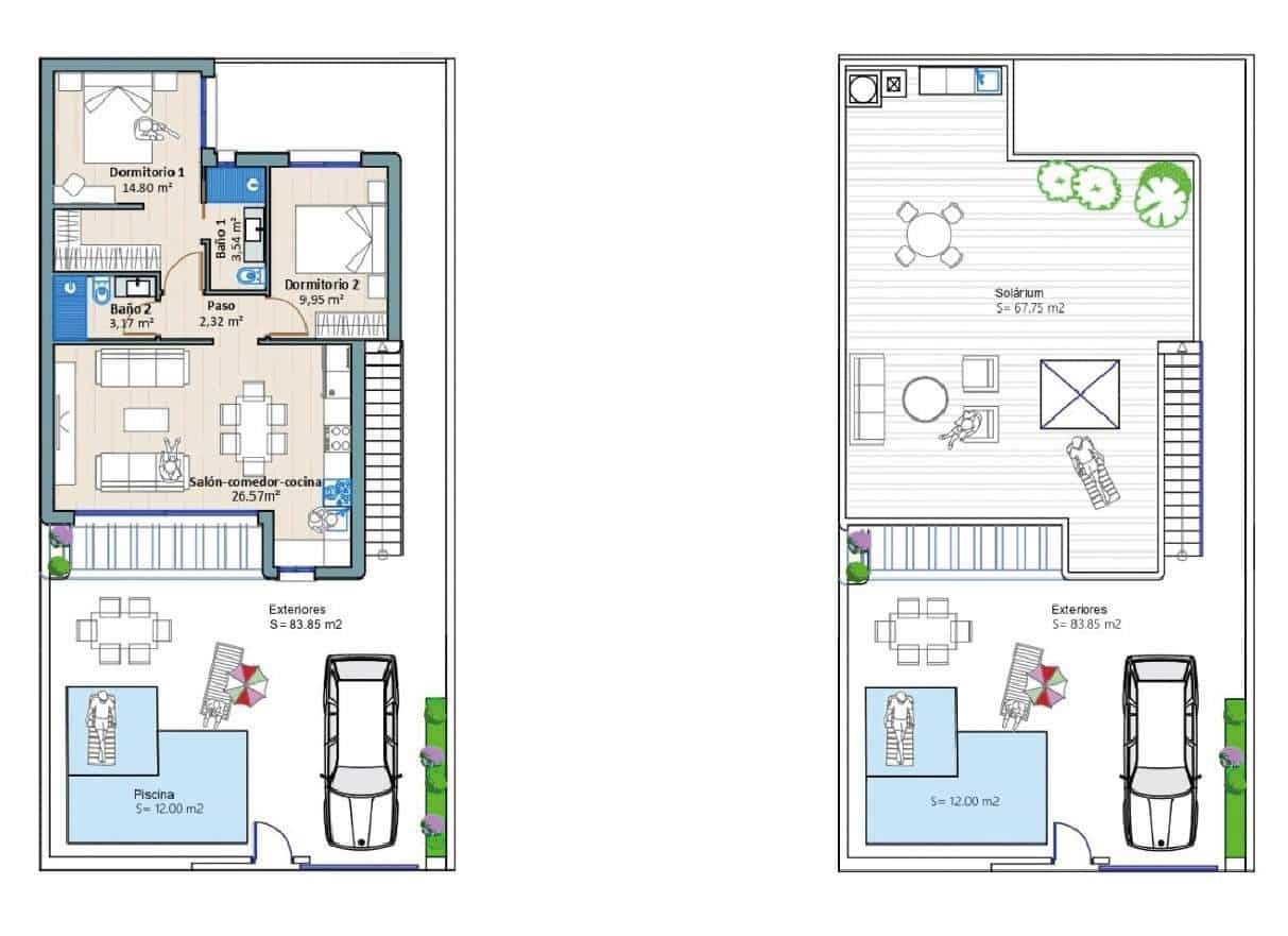 2 bedroom Villa for sale in Torre-Pacheco with pool - € 264,900 (Ref: 9431263)