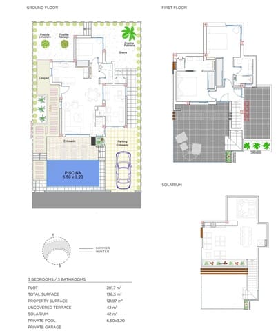 3 Zimmer Villa zu verkaufen in Los Alcázares mit Pool - 587.800 € (Ref: 9780516)