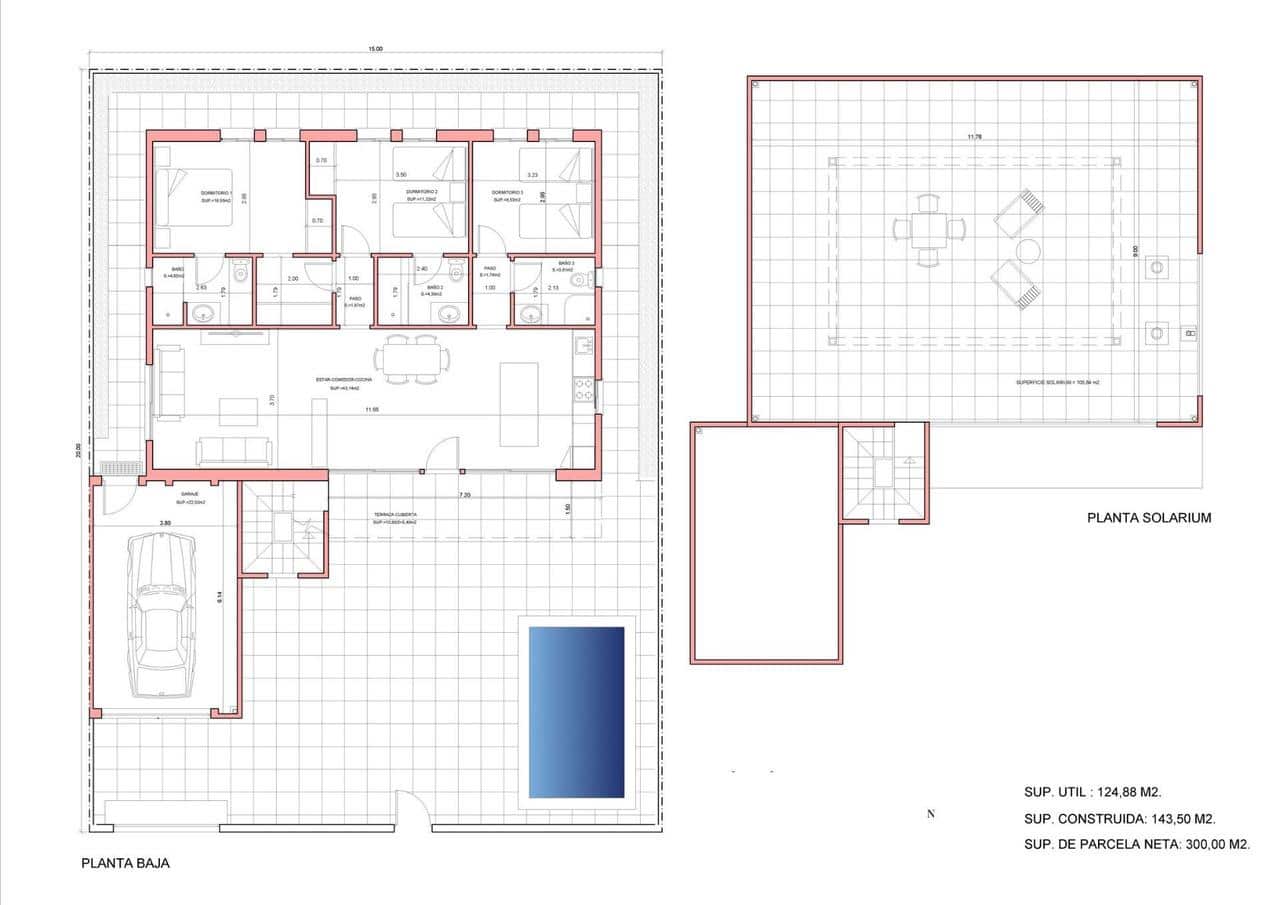 3 Zimmer Villa zu verkaufen in Fuente Alamo de Murcia mit Pool - 379.845 € (Ref: 8776187)