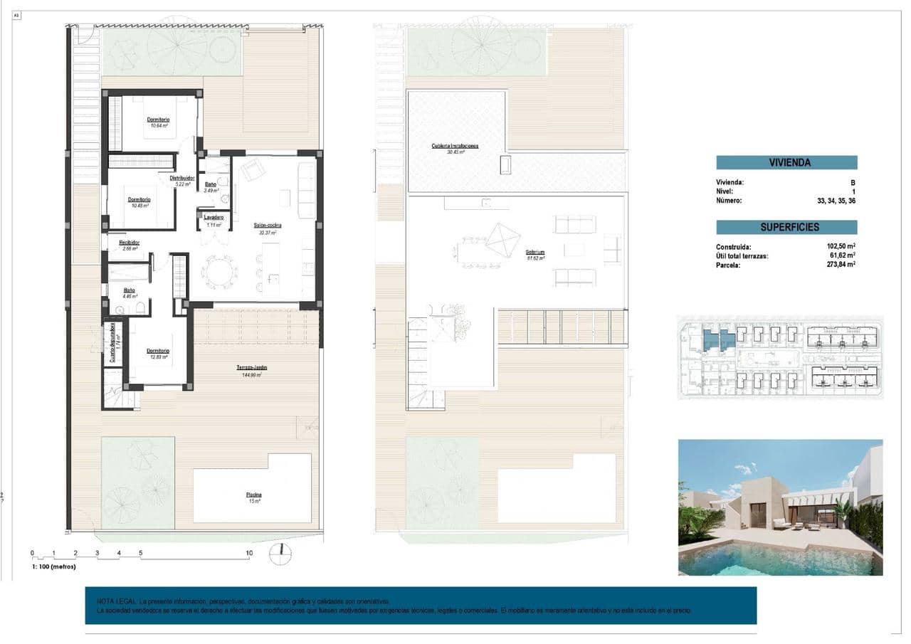 3 bedroom Villa for sale in Los Alcazares with pool - € 489,000 (Ref: 8851498)