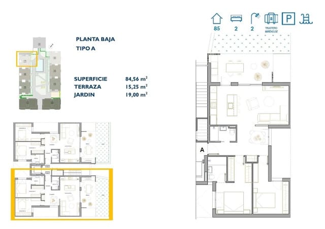 2 sovrum Lägenhet till salu i San Pedro del Pinatar ciudad, San Pedro del Pinatar med pool - 254 900 € (Ref: 9113310)