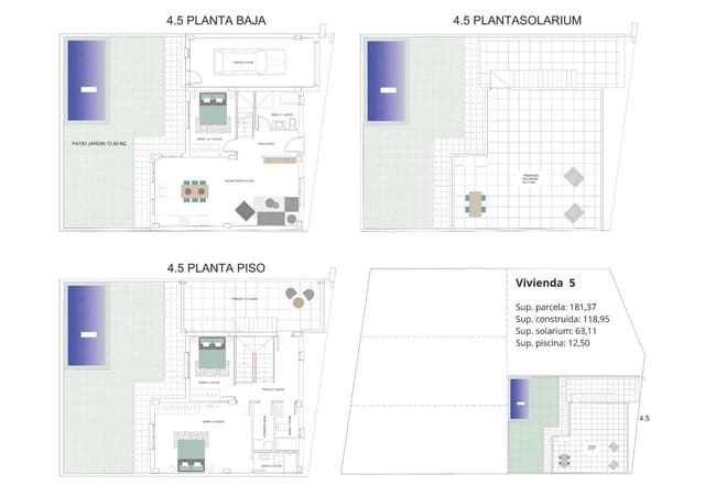 3 soverom Villa til salgs i Los Belones, Cartagena med svømmebasseng - € 355 000 (Ref: 9113324)