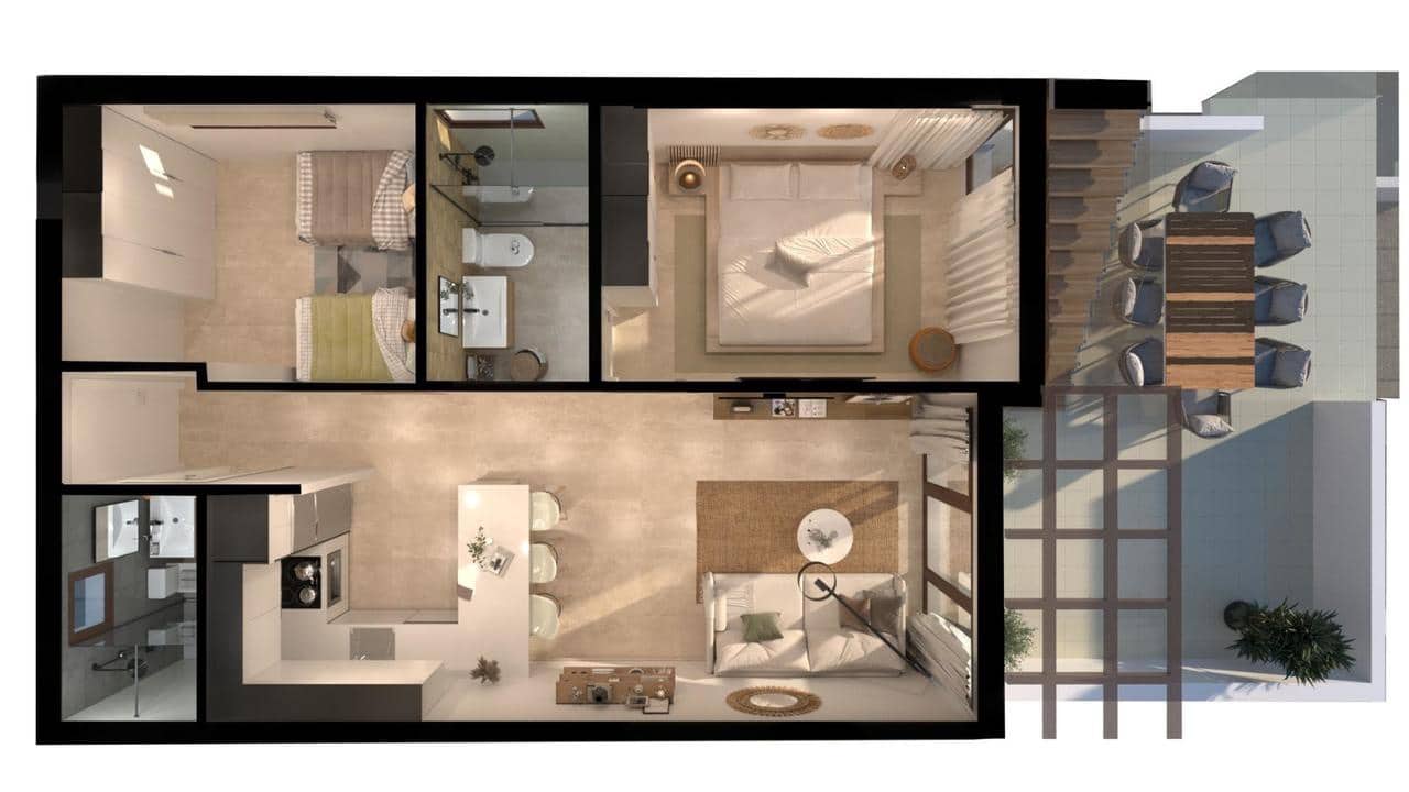 2 Zimmer Apartment zu verkaufen in Vera mit Pool - 237.300 € (Ref: 9181229)