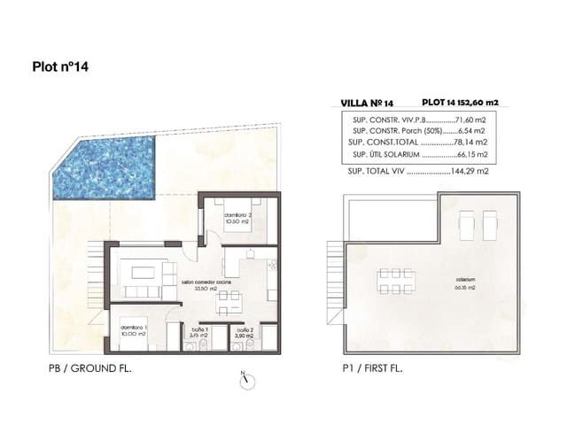 2 camera da letto Villa in vendita in Pilar de la Horadada ciudad, Pilar de la Horadada - 380.000 € (Rif: 9532187)