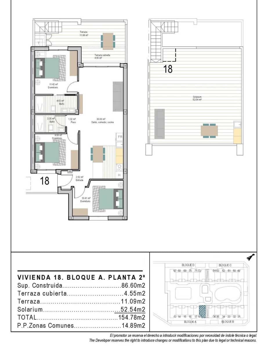 3 slaapkamer Penthouse te koop in San Cayetano met zwembad - € 296.900 (Ref: 9604682)