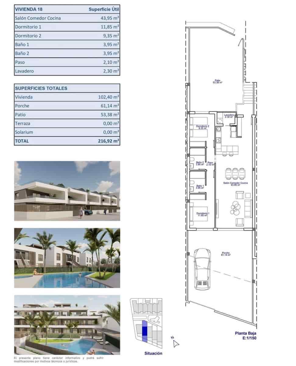 2 bedroom Bungalow for sale in Pilar de la Horadada with pool - € 395,000 (Ref: 9663684)