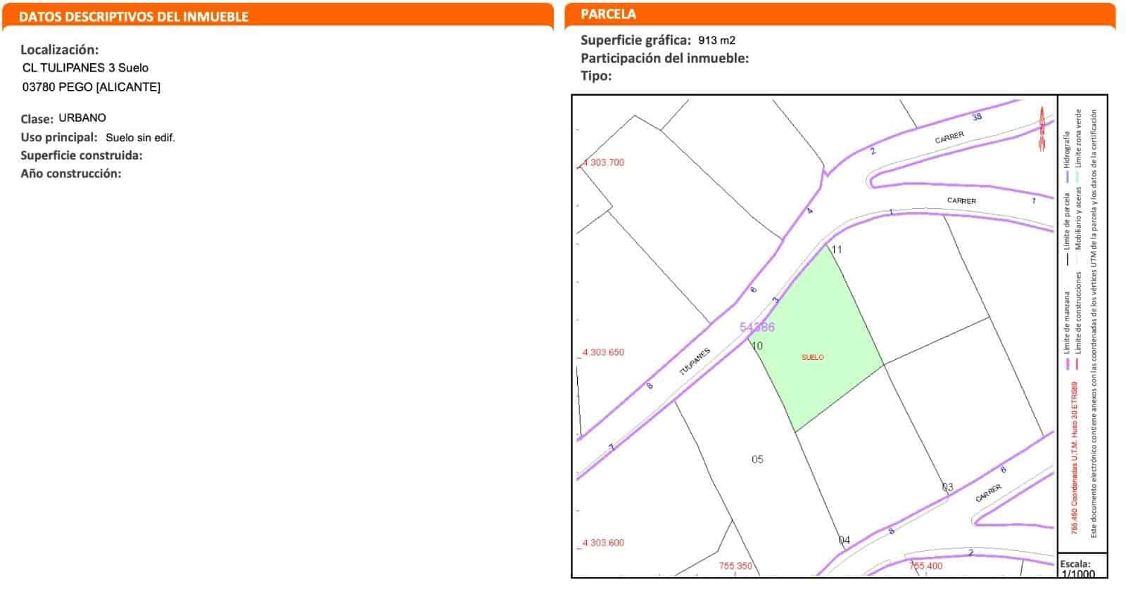 Bauplatz zu verkaufen in Pego - 99.000 € (Ref: 10100199)