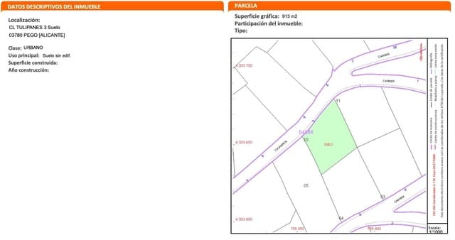 Bauplatz zu verkaufen in Pego - 99.000 € (Ref: 10100199)