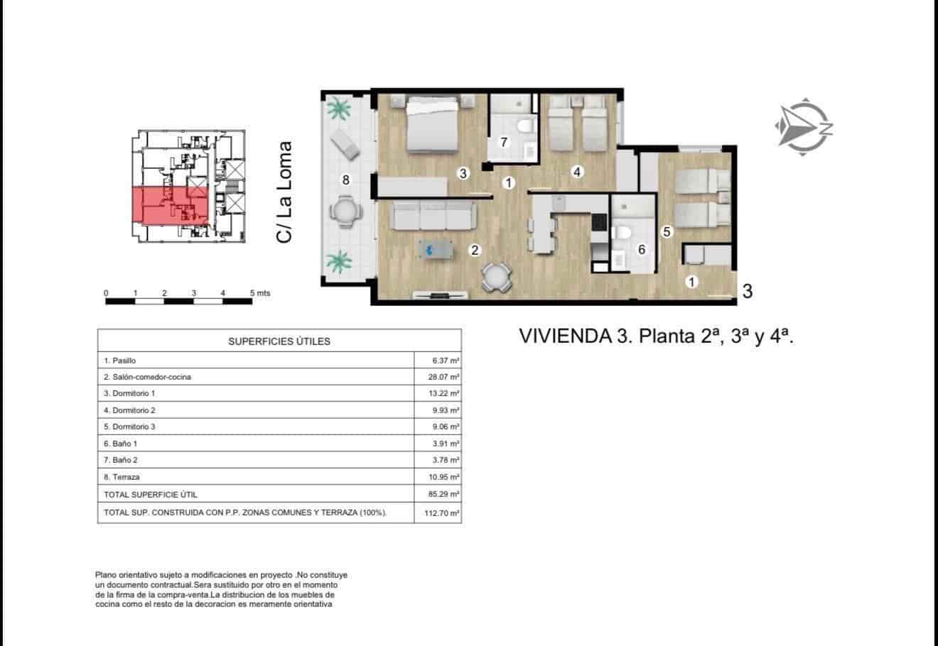 3 makuuhuone Huoneisto myytävänä paikassa Torrevieja mukana uima-altaan 
autotalli - 359 000 € (Ref: 10102664)