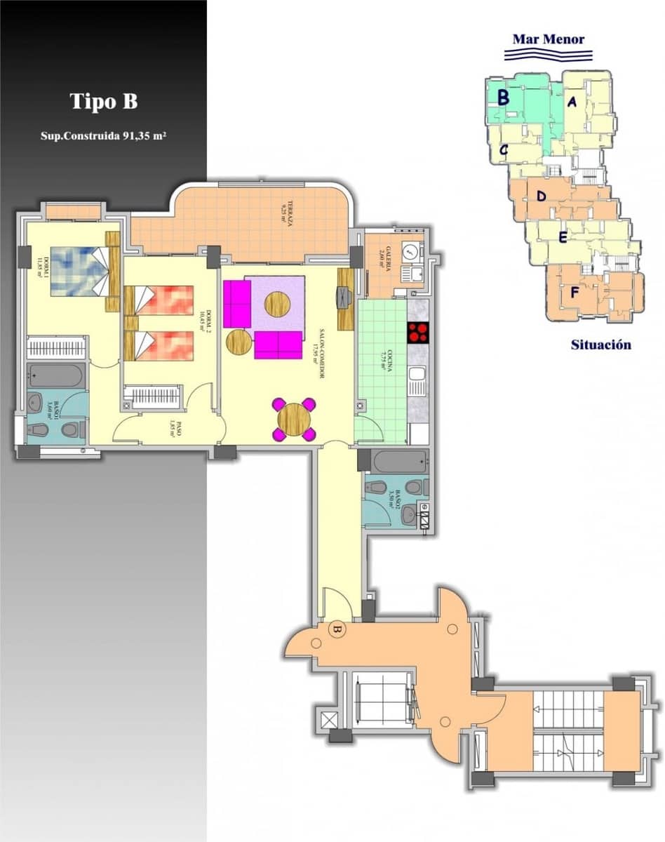 2 sovrum Lägenhet till salu i La Manga del Mar Menor med pool - 213 259 € (Ref: 6598963)