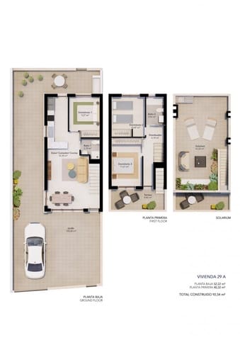 3 soverom Kjedet enebolig til salgs i Pilar de la Horadada med svømmebasseng - € 374 900 (Ref: 6798416)