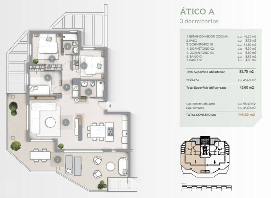 2 quarto Apartamento para venda em Calpe / Calp com piscina garagem - 430 000 € (Ref: 7594614)