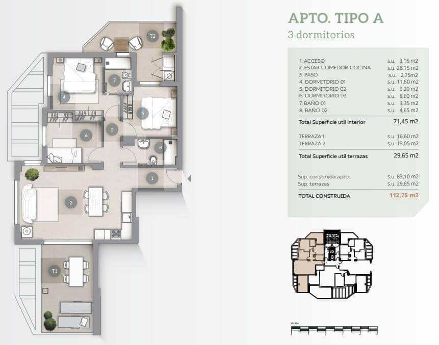 2 quarto Apartamento para venda em Calpe / Calp com piscina garagem - 430 000 € (Ref: 7594614)