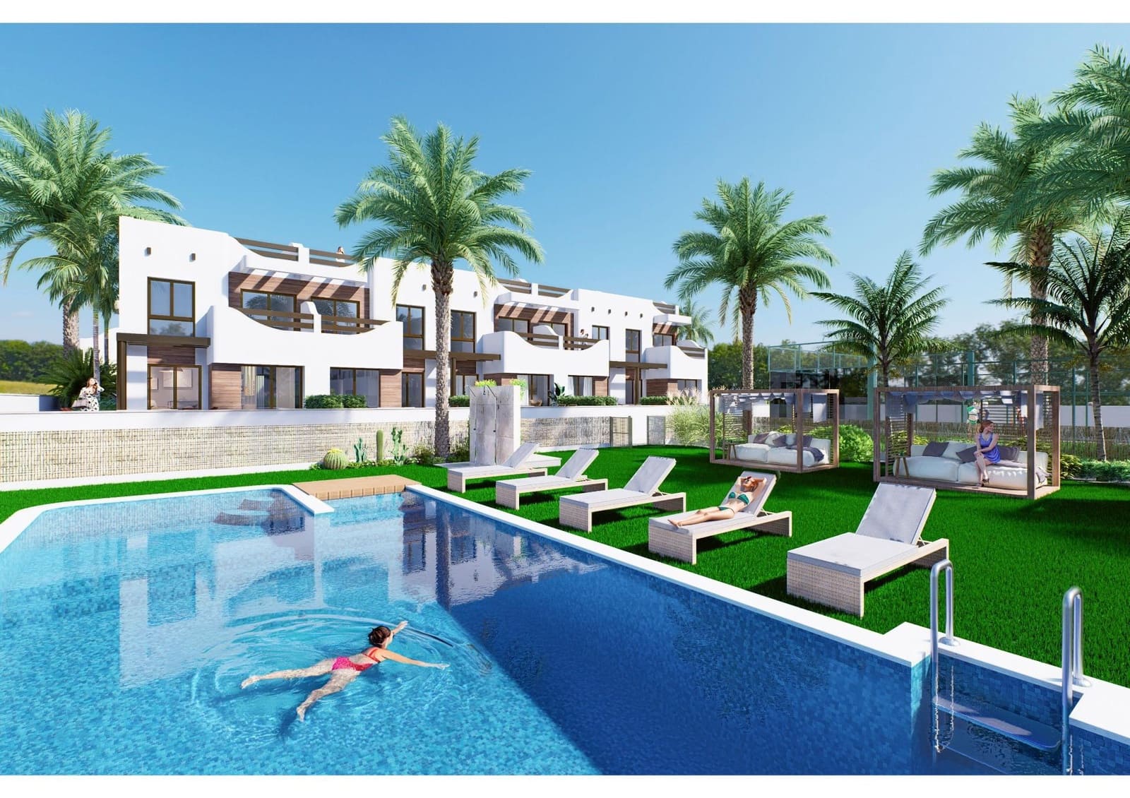 2 sypialnia Bungalow na sprzedaż w El Mojon z basenem garażem - 359 000 € (Ref: 8715570)