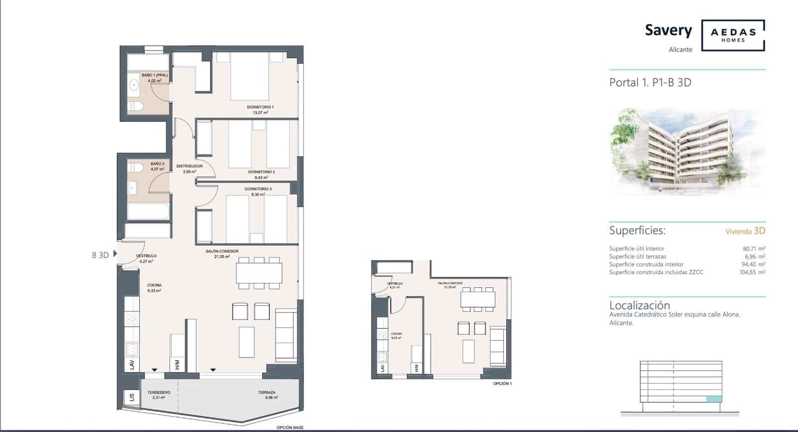 3 bedroom Apartment for sale in Alicante / Alacant city with pool - € 539,000 (Ref: 9001611)