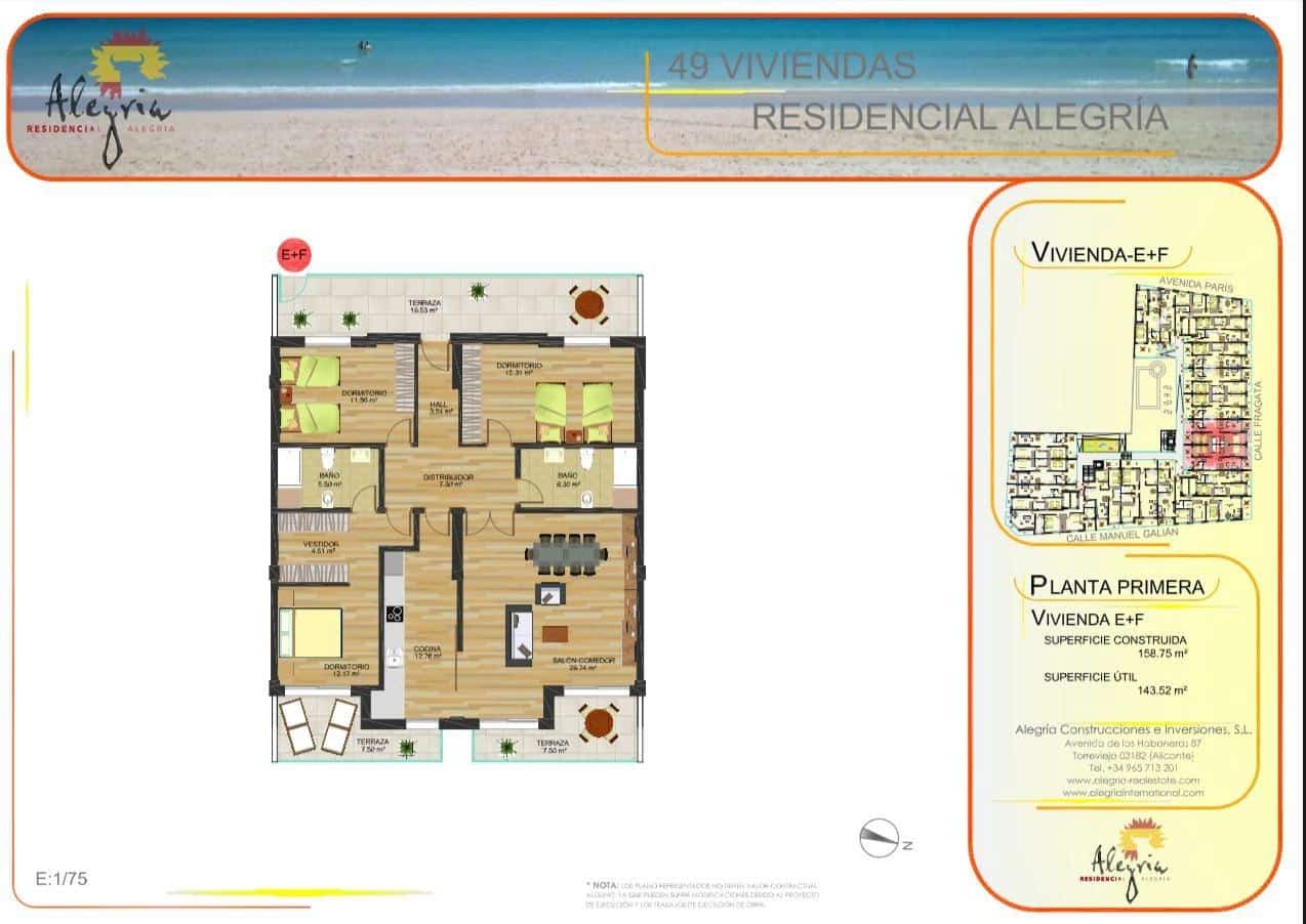 3 soveværelse Lejlighed til salg i Torrevieja med swimmingpool - € 349.900 (Ref: 9102853)