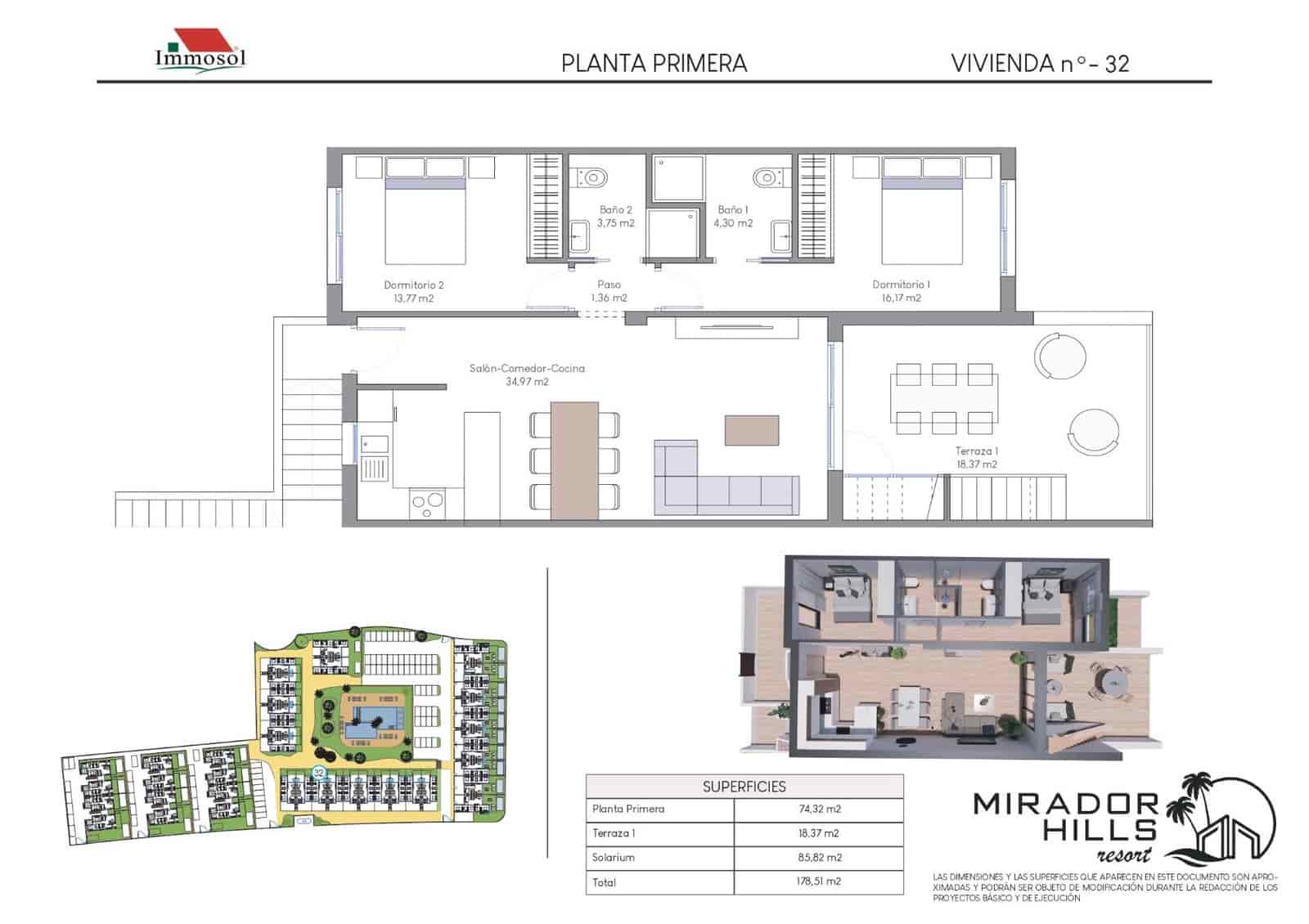 2 sypialnia Penthouse na sprzedaż w Finestrat z basenem - 370 000 € (Ref: 9257280)