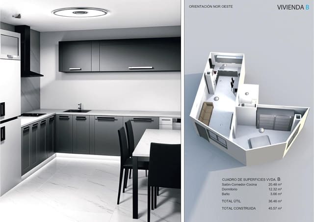 1 quarto Apartamento para venda em La Mata, Torrevieja - 134 000 € (Ref: 9310893)