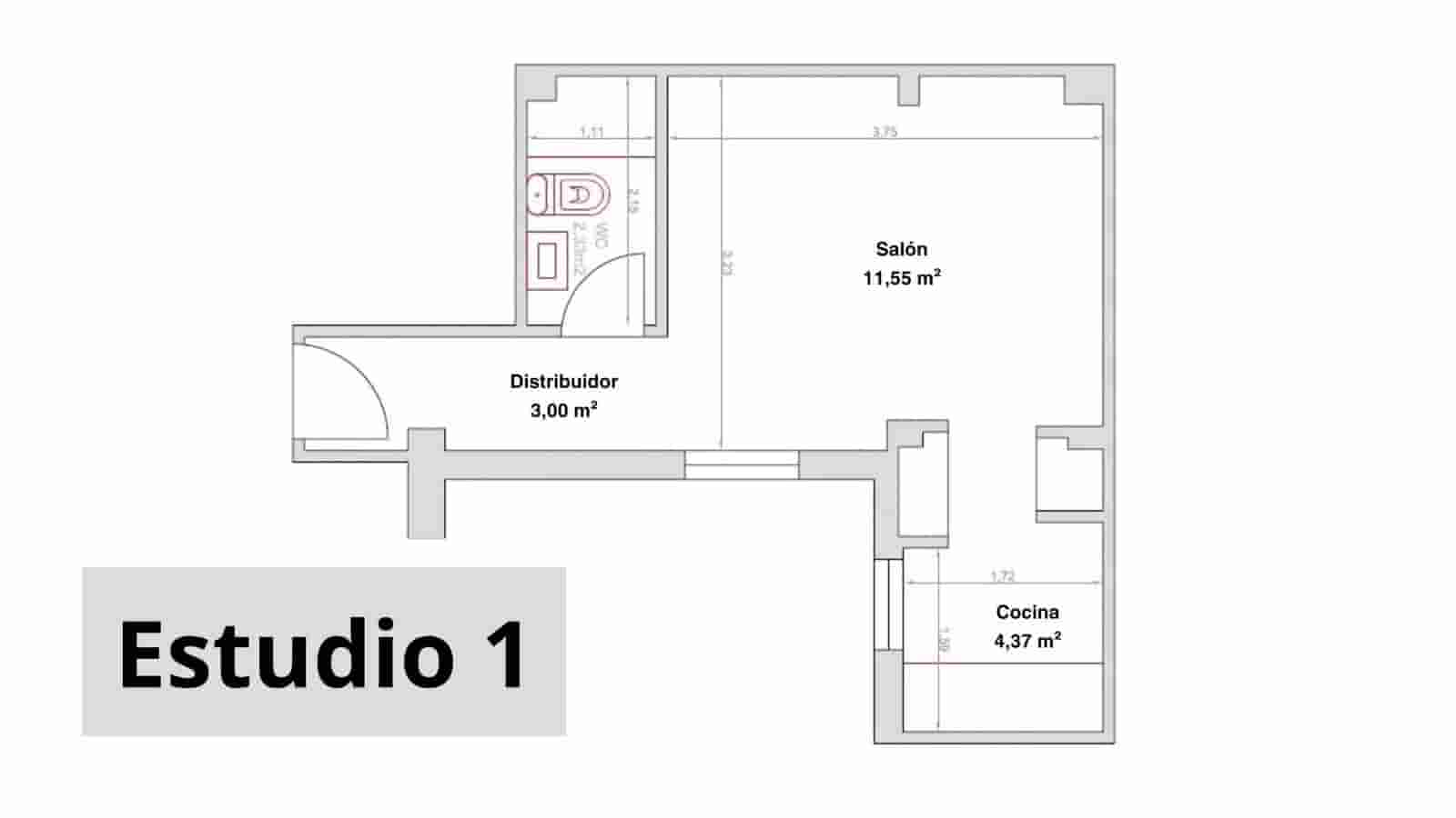 Studio til salg i Madrid by - € 250.000 (Ref: 9374031)