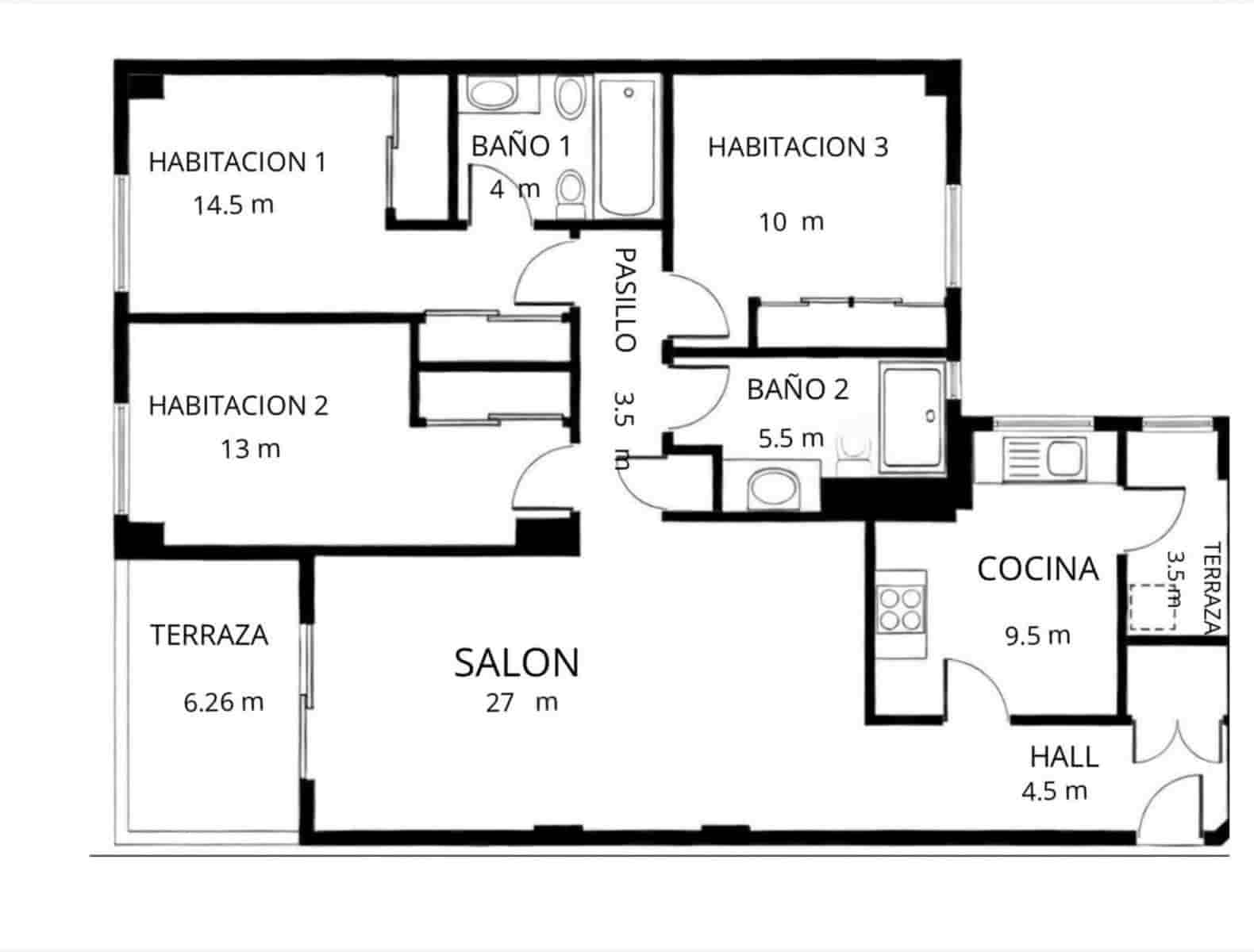 3 soveværelse Lejlighed til salg i Madrid by med swimmingpool - € 620.000 (Ref: 9586496)