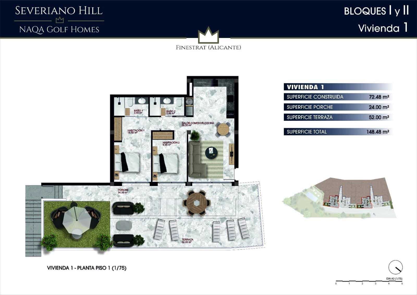 2 bedroom Apartment for sale in Finestrat with pool - € 500,000 (Ref: 9604970)