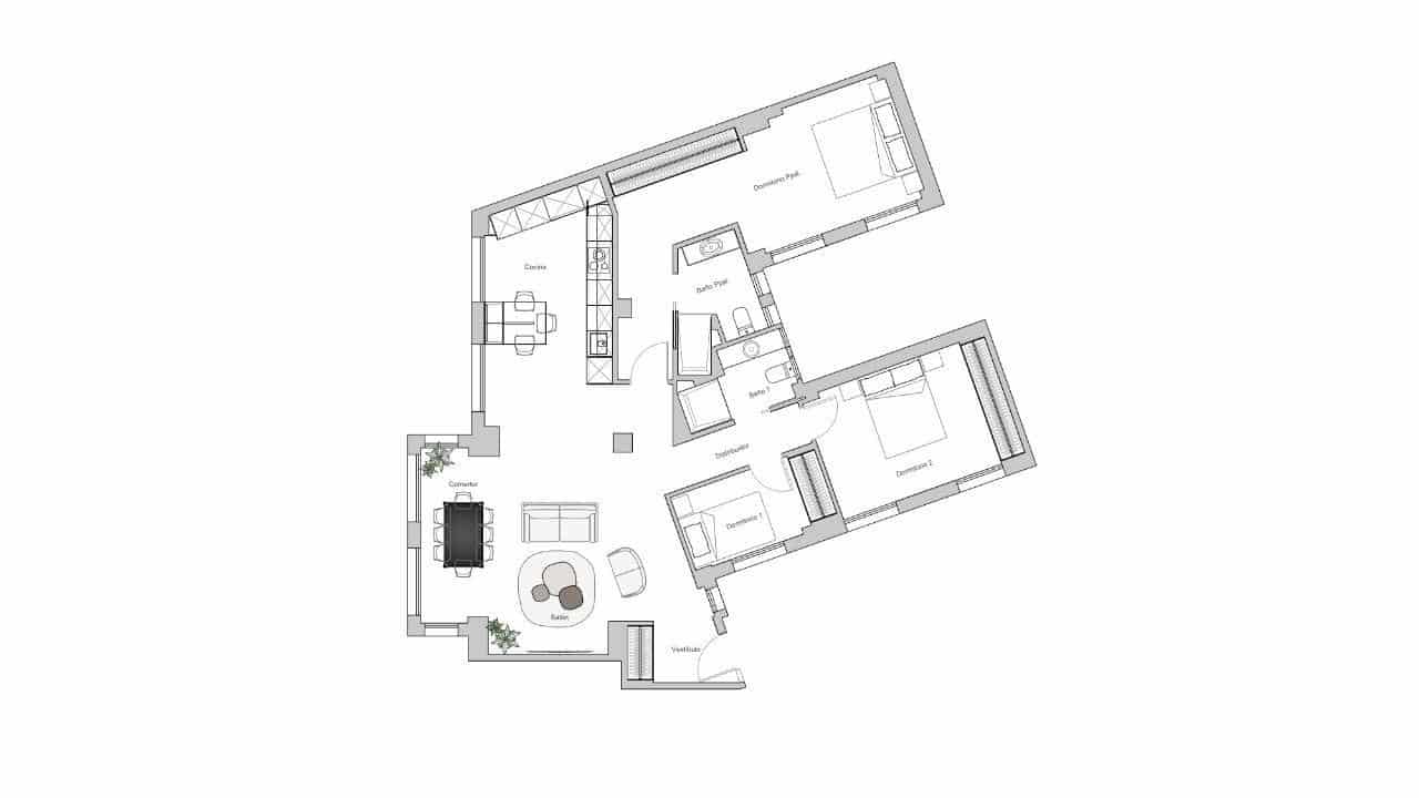 3 bedroom Flat for sale in Madrid city - € 1,196,000 (Ref: 9701630)