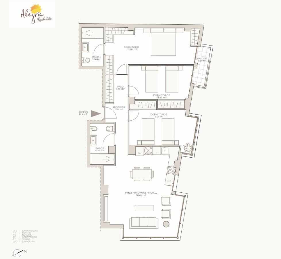 3 soveværelse Lejlighed til salg i Valencia by - € 550.000 (Ref: 9849372)