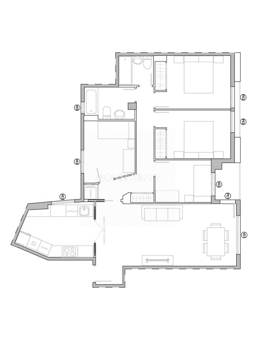 4 sovrum Lägenhet att hyra i Valencia stad med garage - 2 000 € (Ref: 9700317)