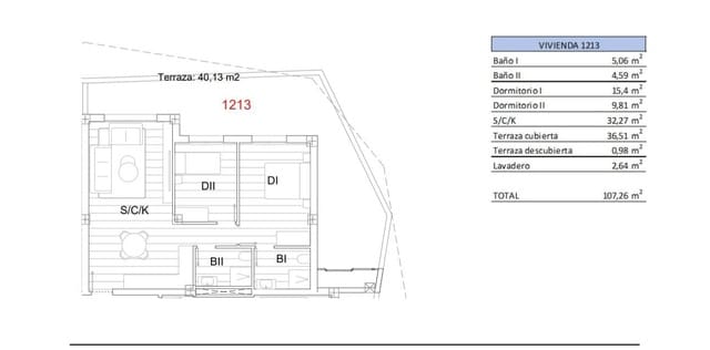 2 sovrum Lägenhet till salu i San Miguel de Salinas med pool - 229 900 € (Ref: 9421882)