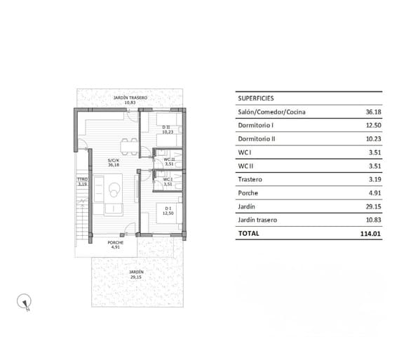 2 camera da letto Bungalow in vendita in San Miguel de Salinas con piscina - 219.900 € (Rif: 9421884)