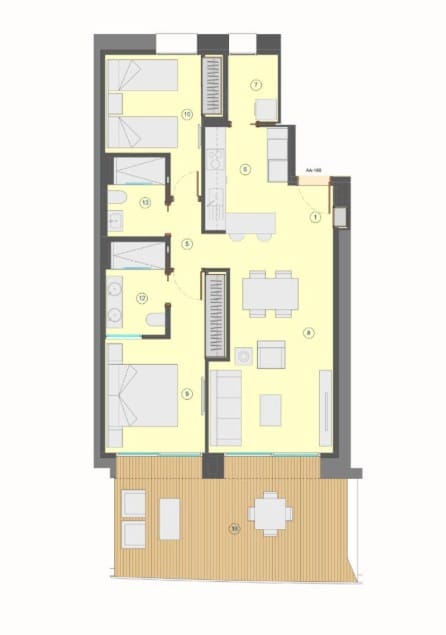 2 Zimmer Apartment zu verkaufen in Benidorm mit Pool Garage - 755.000 € (Ref: 10091507)