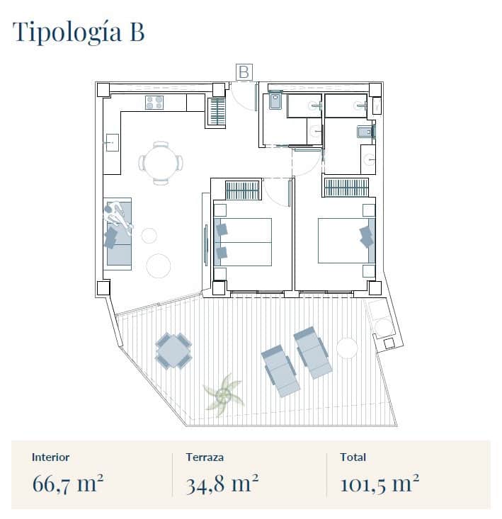 2 soverom Leilighet til salgs i La Villajoyosa / Vila Joiosa med svømmebasseng garasje - € 425 000 (Ref: 10183673)