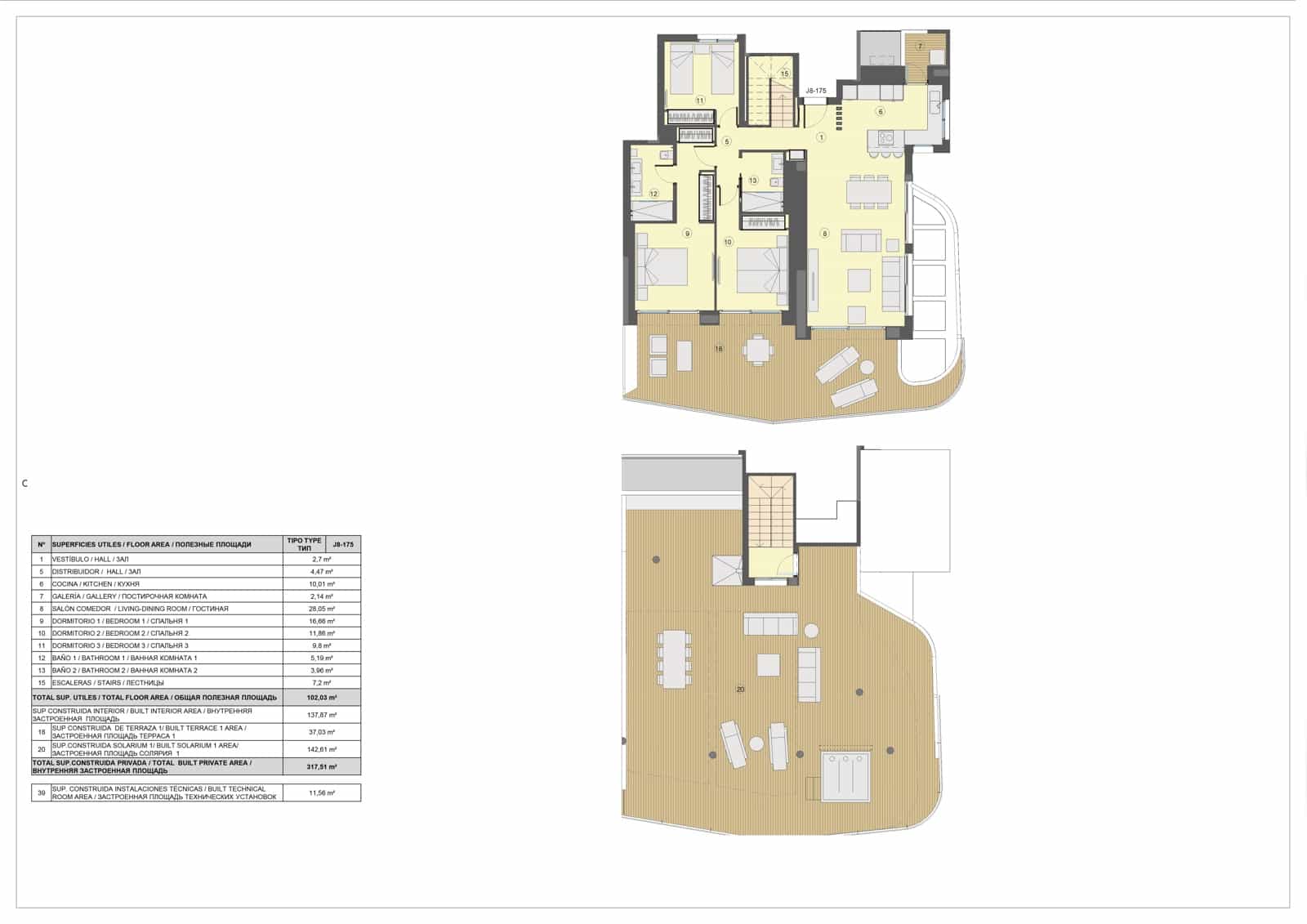 3 soveværelse Penthouse til salg i Benidorm med swimmingpool garage - € 1.495.000 (Ref: 8887084)