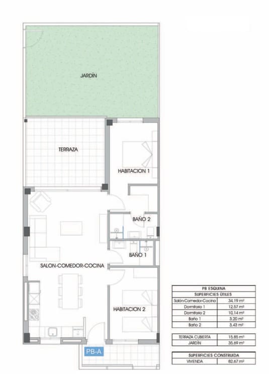 2 sovrum Lägenhet till salu i Cala de Finestrat med pool garage - 369 000 € (Ref: 9109228)