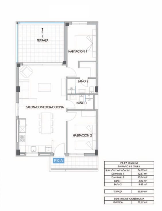 2 soveværelse Lejlighed til salg i Cala de Finestrat med swimmingpool garage - € 375.000 (Ref: 9109230)