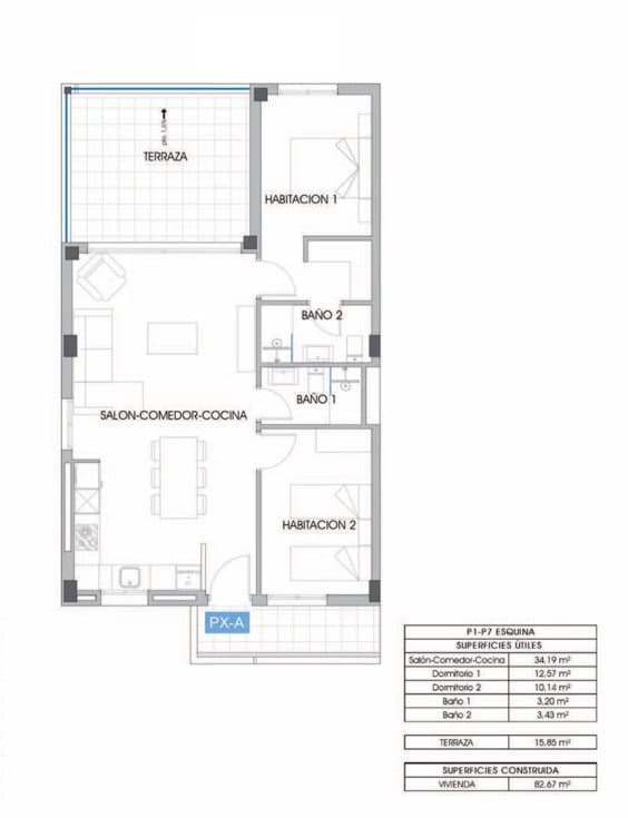 2 soveværelse Lejlighed til salg i Cala de Finestrat med swimmingpool garage - € 375.000 (Ref: 9109230)