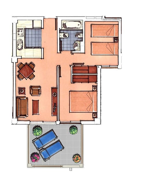 2 chambre Appartement à vendre à Roldan avec piscine - 130 000 € (Ref: 10041909)