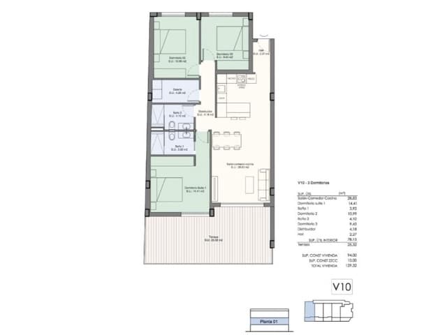 3 sovrum Lägenhet till salu i Benijófar med pool - 328 000 € (Ref: 10024049)