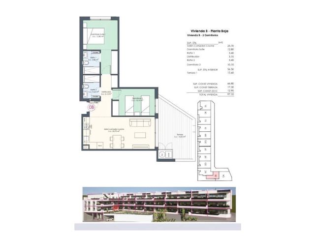 2 Zimmer Apartment zu verkaufen in Benijófar mit Pool - 275.000 € (Ref: 10024053)