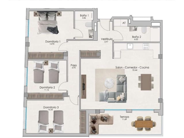 2 camera da letto Appartamento in vendita in Norte, Santa Pola con piscina - 330.000 € (Rif: 10041014)