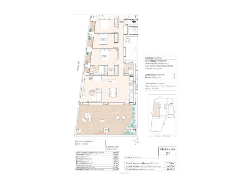 2 bedroom Apartment for sale in Hondon de las Nieves with pool garage - € 240,000 (Ref: 10041024)