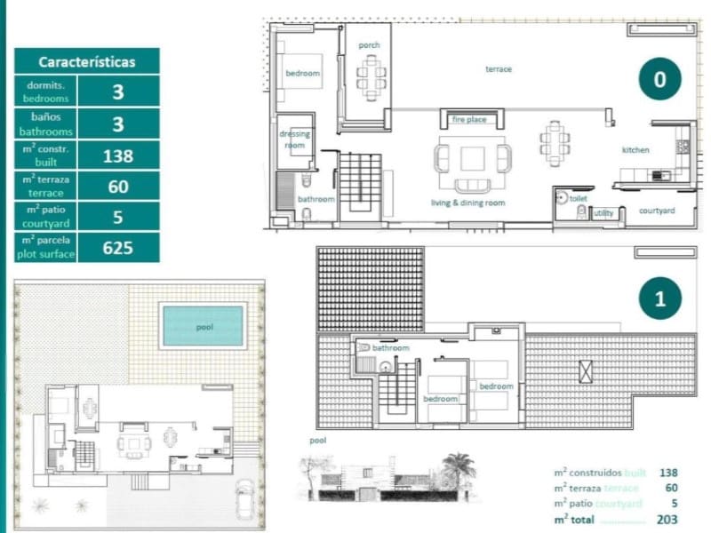 3 soverom Kjedet enebolig til salgs i Sucina med svømmebasseng - € 350 000 (Ref: 10055204)