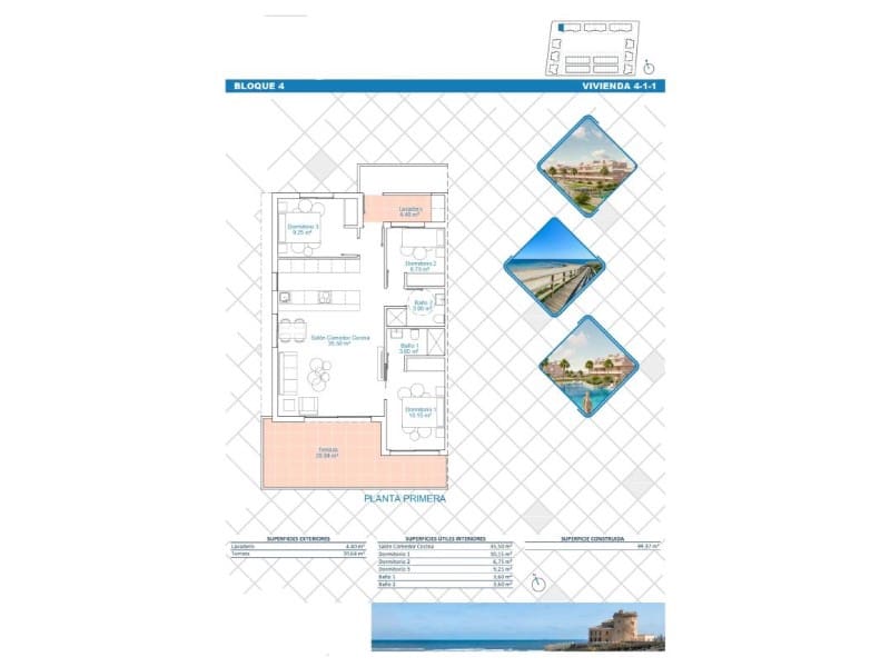 3 quarto Apartamento para venda em Pilar de la Horadada com piscina - 329 000 € (Ref: 10081039)