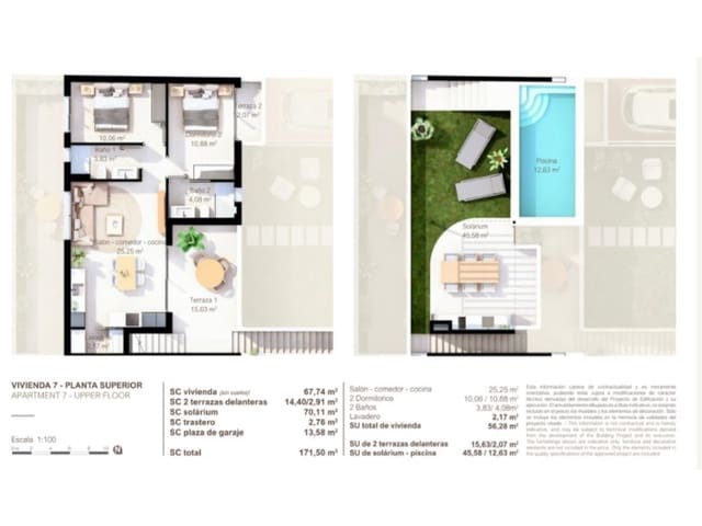 2 makuuhuone Bungalow myytävänä paikassa Lo Pagan, San Pedro del Pinatar mukana uima-altaan - 324 900 € (Ref: 10090747)