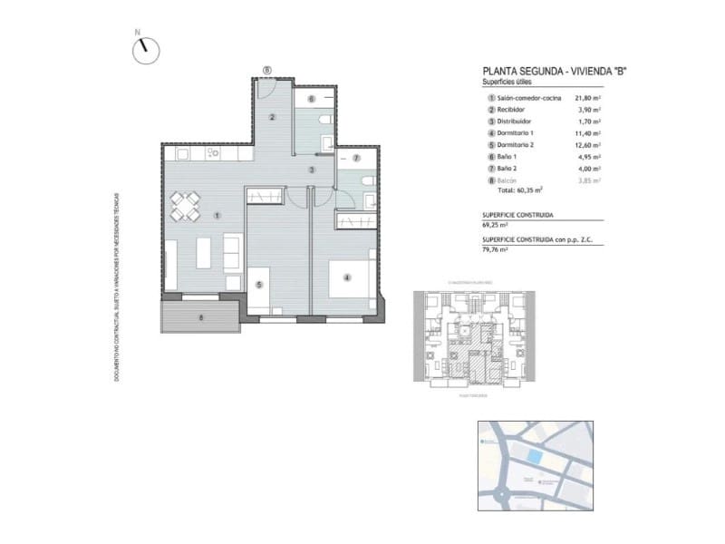 Apartamento de 2 habitaciones en Puerto de Mazarron en venta - 235.000 € (Ref: 10098277)