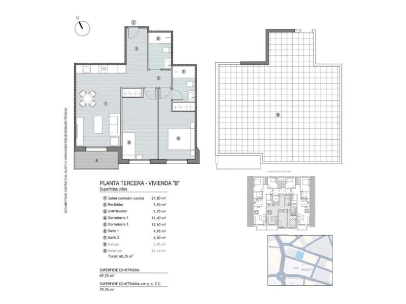 Apartamento de 2 habitaciones en Puerto de Mazarron en venta - 235.000 € (Ref: 10098277)